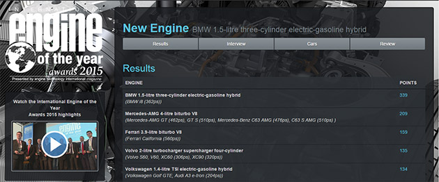 BMW 1.5 涡轮引擎获得Engine Of The Year大奖！
