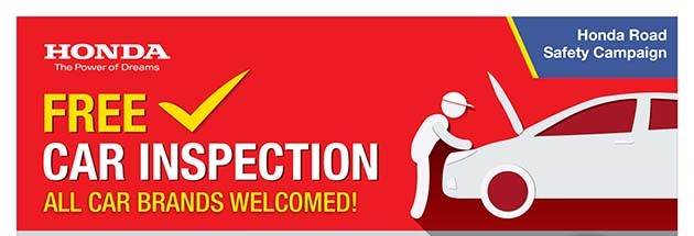 Honda将在全马提供免费32点检查服务！