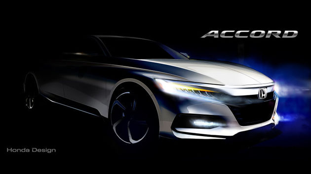 2018 Honda Accord 预告图释出！7月14日底特律全球首发！