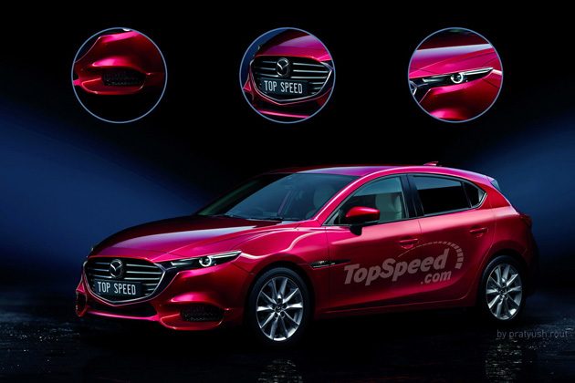 Mazda3 2018 构想图，喜欢这样的车头造型吗？