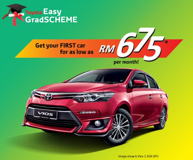 Toyota Malaysia 特别企划，每个月只需 RM 675 就可购买全新的 Toyota Vios ！