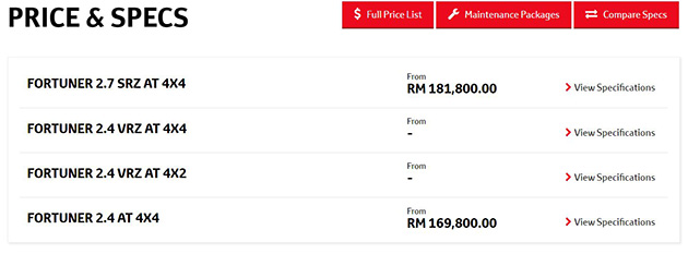 Toyota Fortuner 新增4x2 两驱版，售价17万令吉起跳！