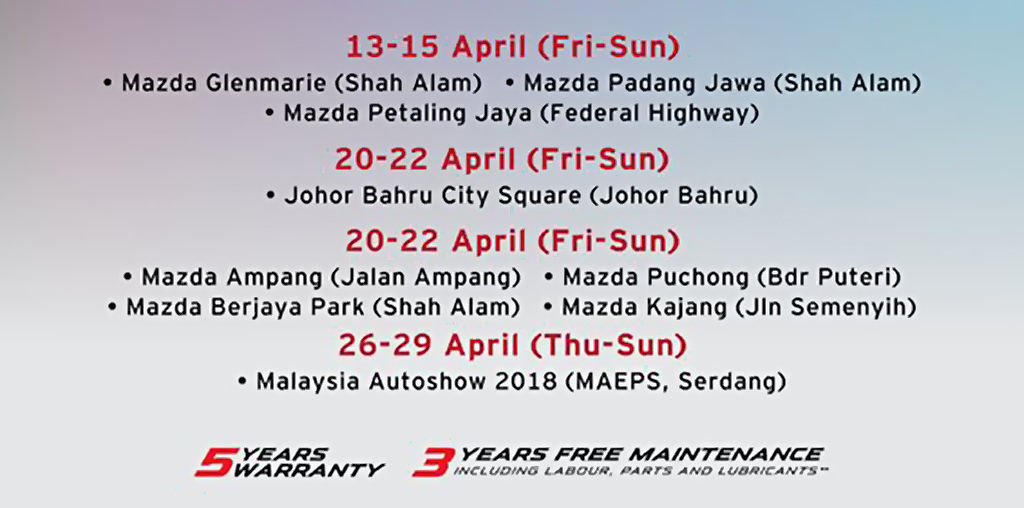 Mazda Malaysia 周末嘉年华开跑，一系列促销活动与优惠等着你！