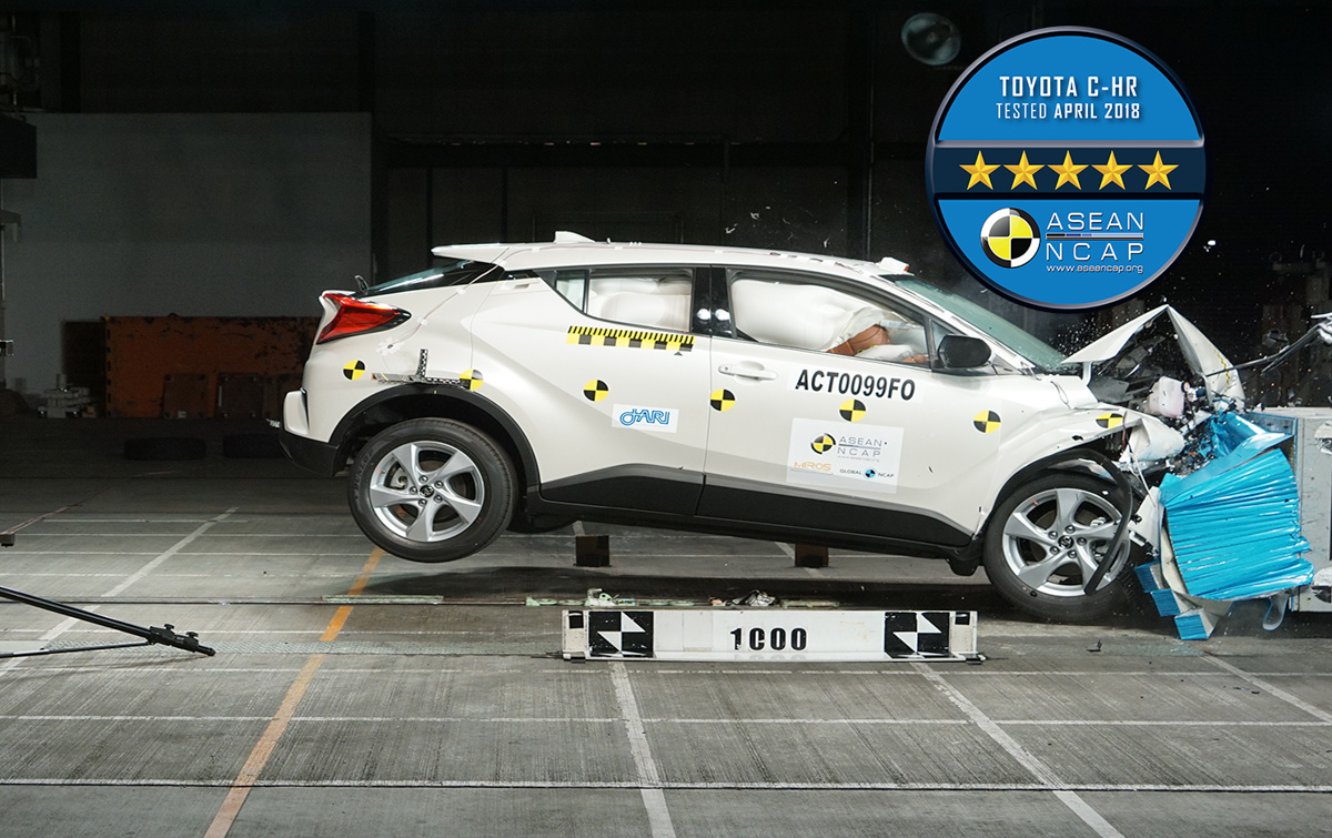 Toyota C-HR 获得 ASEAN NCAP 5颗星撞击测试成绩！