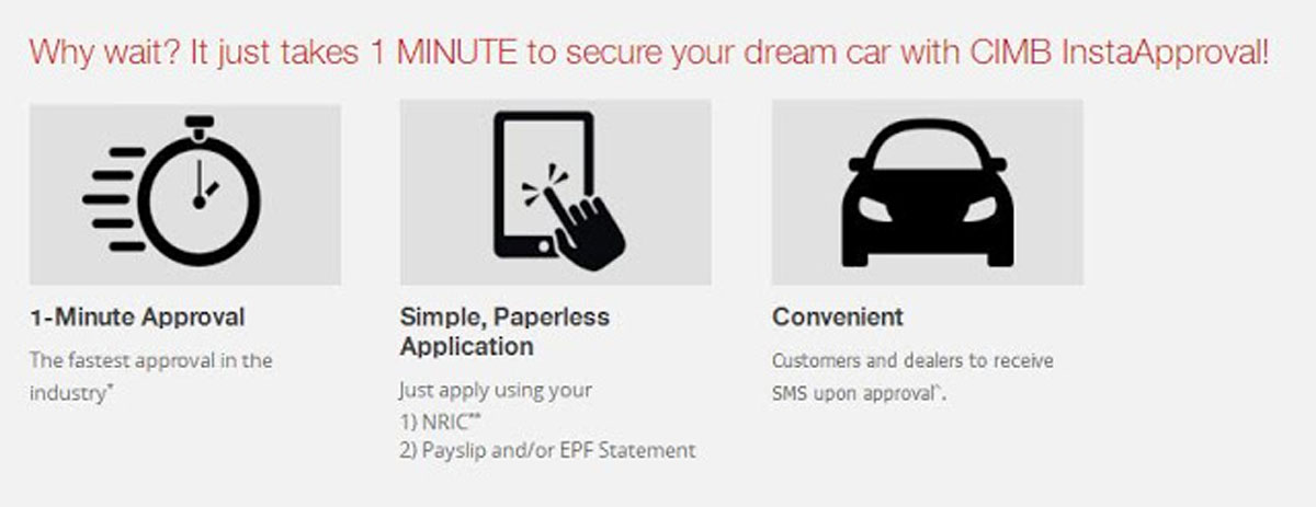 CIMB 推介 1-Minute Auto Financing InstaApproval ！
