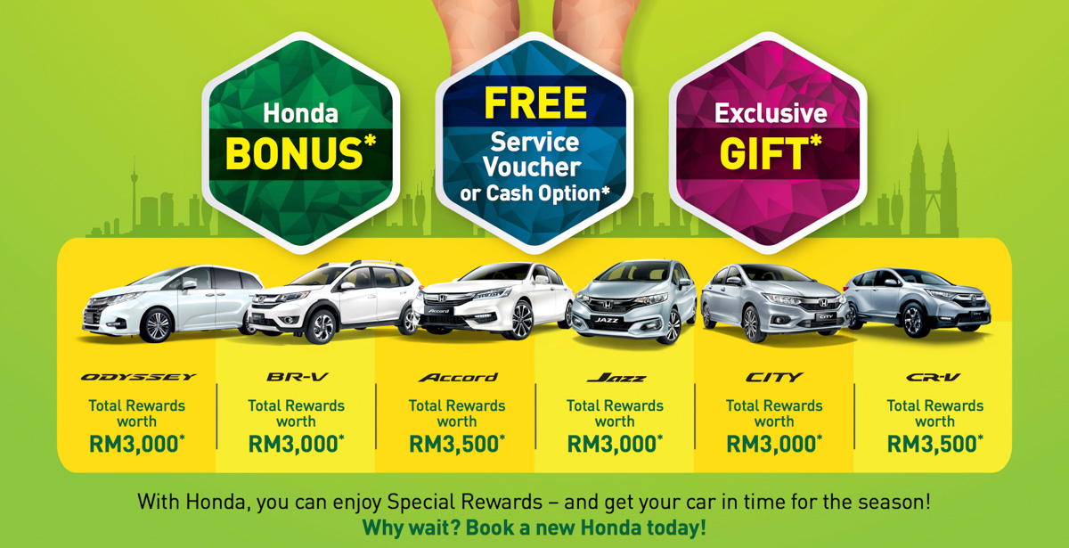Honda Malaysia 4月大优惠，8大车款享有现金回扣！