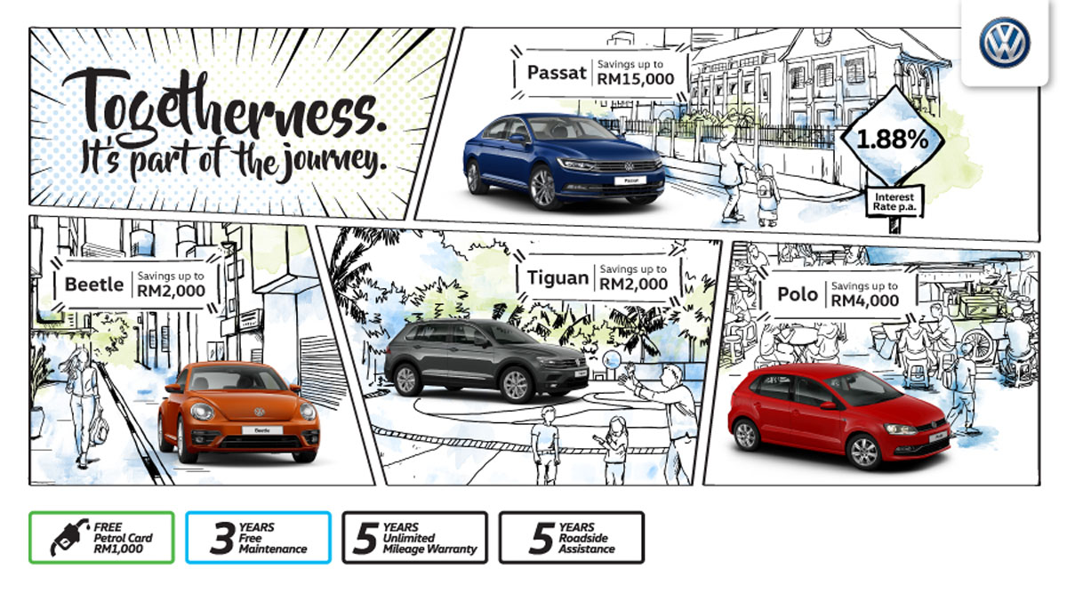 Volkswagen 欢庆“togetherness”团结精神，旗下车款都有大促销！