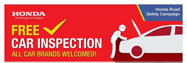 Honda将在全马7个地点提供免费32点检查服务！