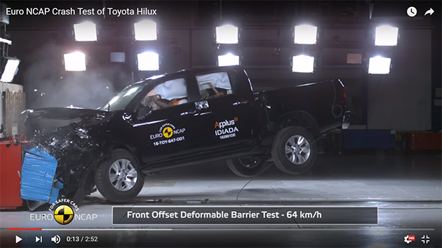 全新Toyota Hilux在Euro NCAP测试获得五星成绩！