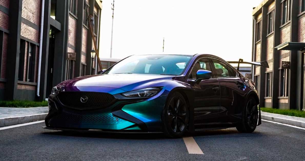 Mazda 6 改装实战，全球唯一极光绿宽体 Mazda 6