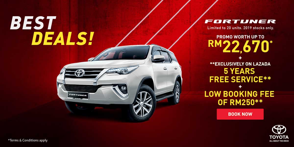 Toyota 于 Lazada 以及 Shopee 提供了网上购车服务,而且还有优惠哦!