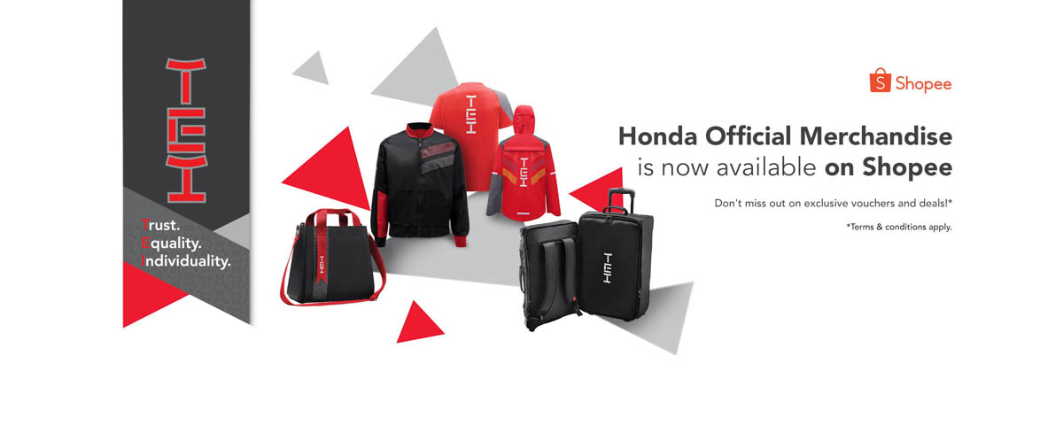 Honda Malaysia 与 Shopee 电子商城合作，如今可在 Shopee 购买 Honda TEI 物品！