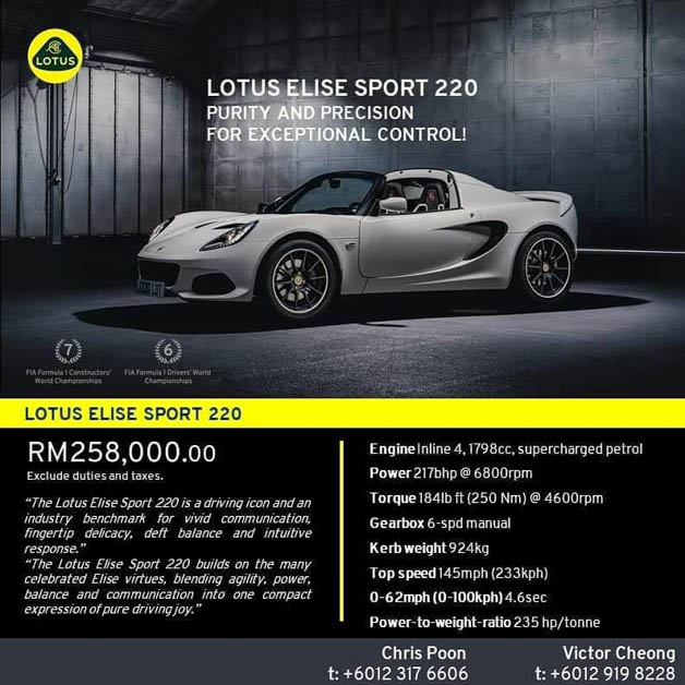 Lotus Elise Sport 220 