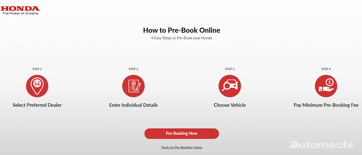 Honda New Car Pre-Booking