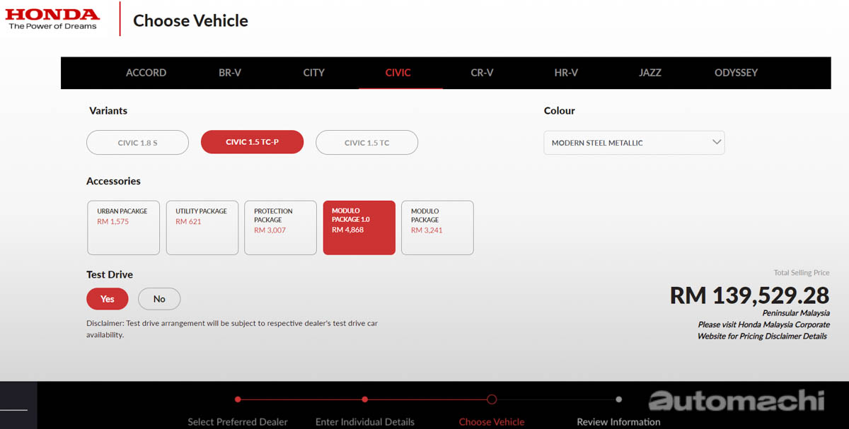 Honda New Car Pre-Booking