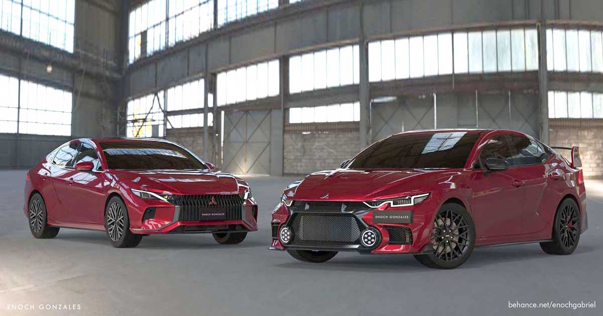 2022 Mitsubishi Lancer Evo 渲染图，这样设计你OK吗？