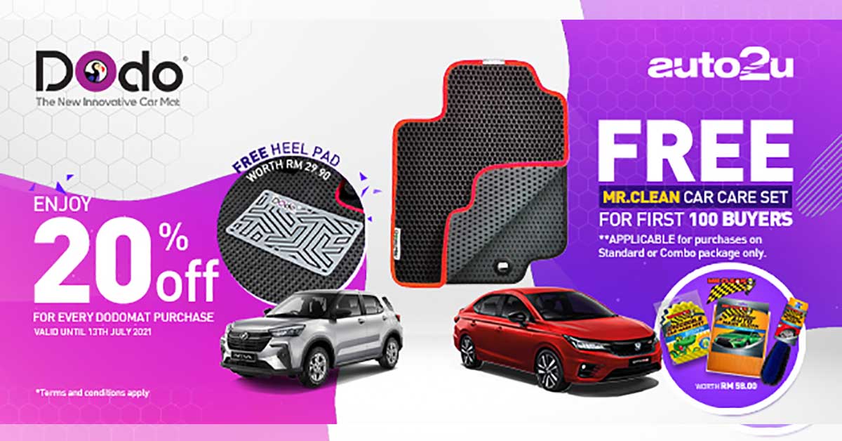 特别的好康，现在选择 Dodo®️ Mat 你可以享有20折扣，并且还有免费的礼物*！