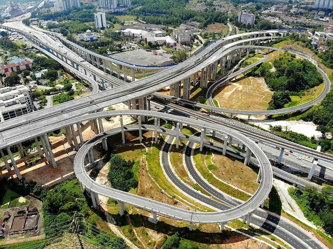 完工将可以舒缓巴生谷交通，Sungai Besi–Ulu Klang Elevated Expressway 空拍图曝光