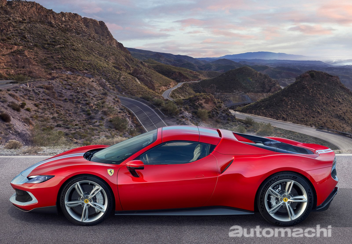 Ferrari 296 GTS 现身我国：混动V6开篷超跑、最大马力超过800 Hp！