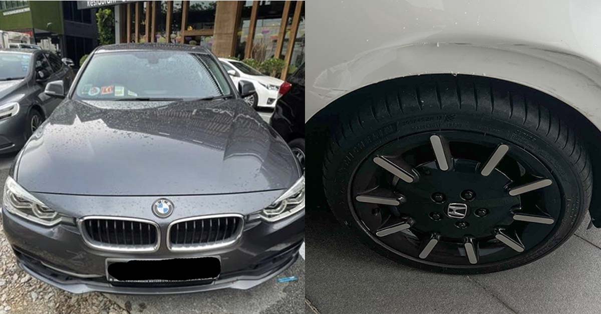 疑似柔佛二王子的 Honda e 遭新加坡注册车子擦撞，之后车主居然若无其事般离开！