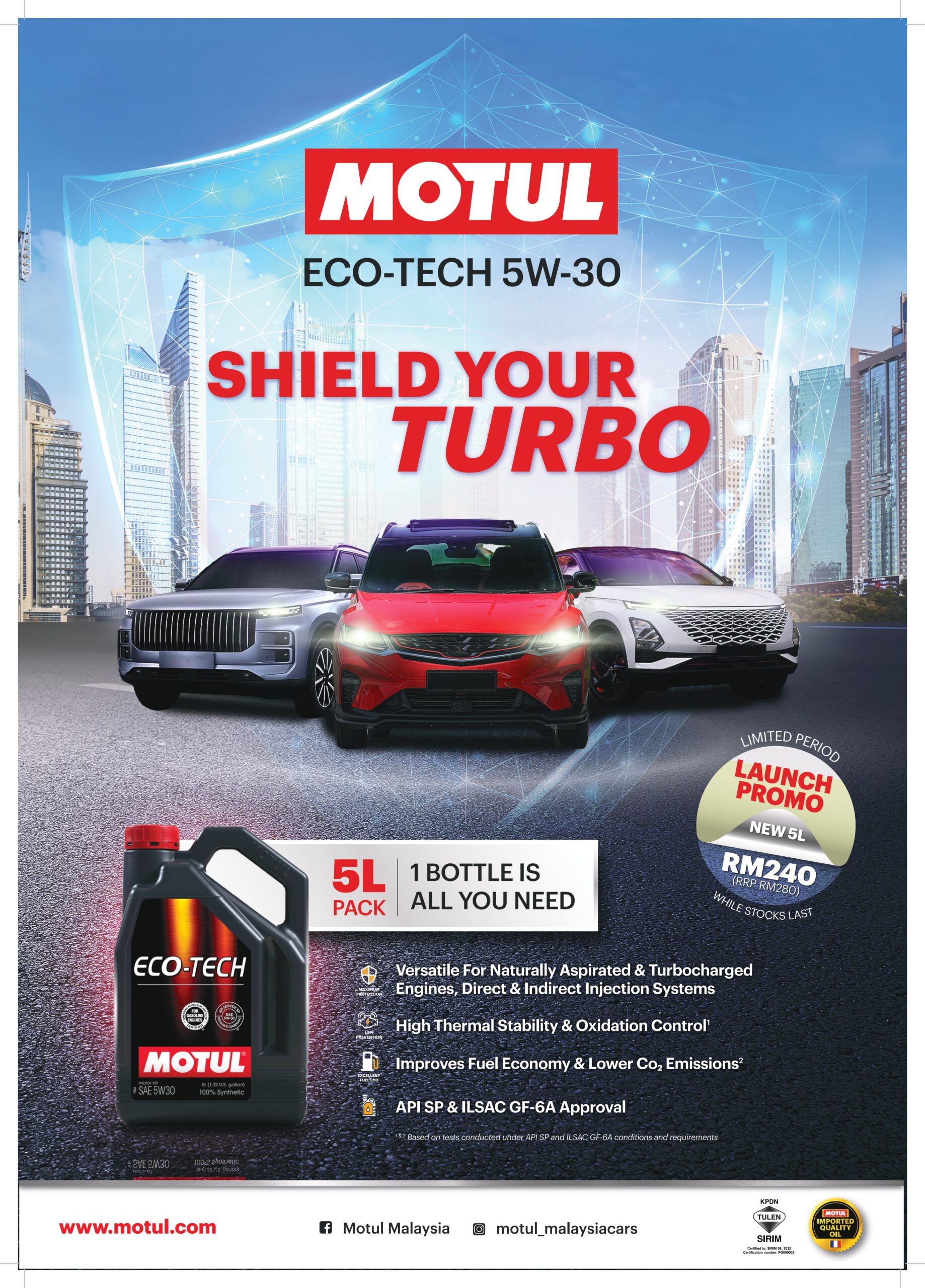 Motul Malaysia 推出涡轮引擎专用的Eco-Tech 5W30,爱车人士必不可少!