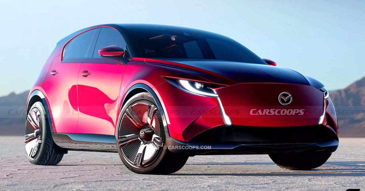 2026 Mazda2 渲染图：采用新一代混动设计、搭载 1.5L 轻度混合动力引擎！