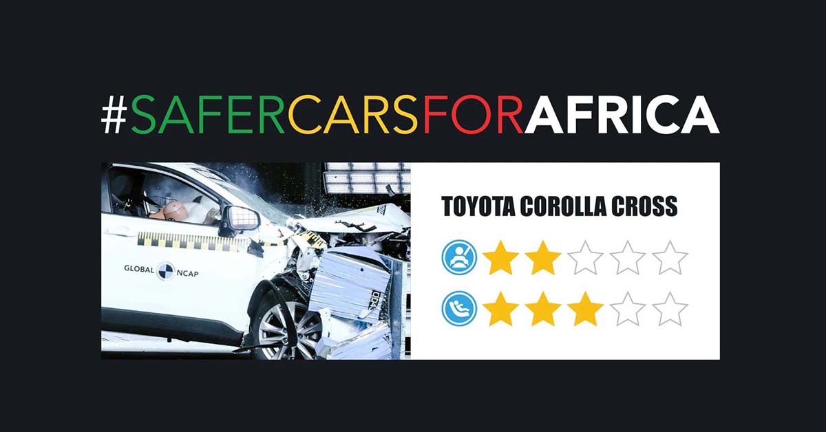 Toyota Corolla Cross 在 Safer Cars For Africa 活动中仅获得 2 星成绩，主因为不配备头部气囊