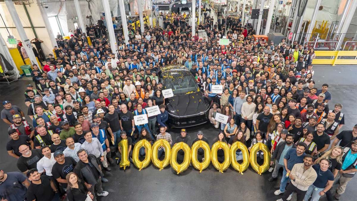 Tesla全球累计产量突破1,000万辆！第1,000万辆Model Y在Fremont工厂下线