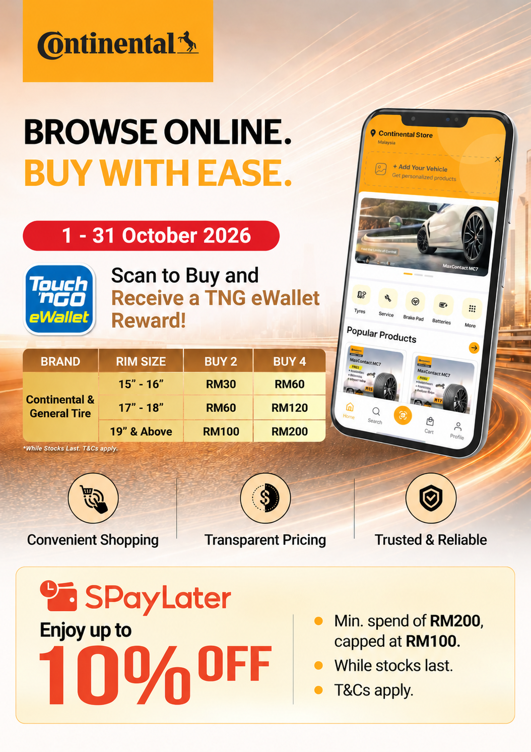 Continental Tyres Malaysia 推出全新轮胎购买平台:价格透明化、买轮胎送最高RM200!